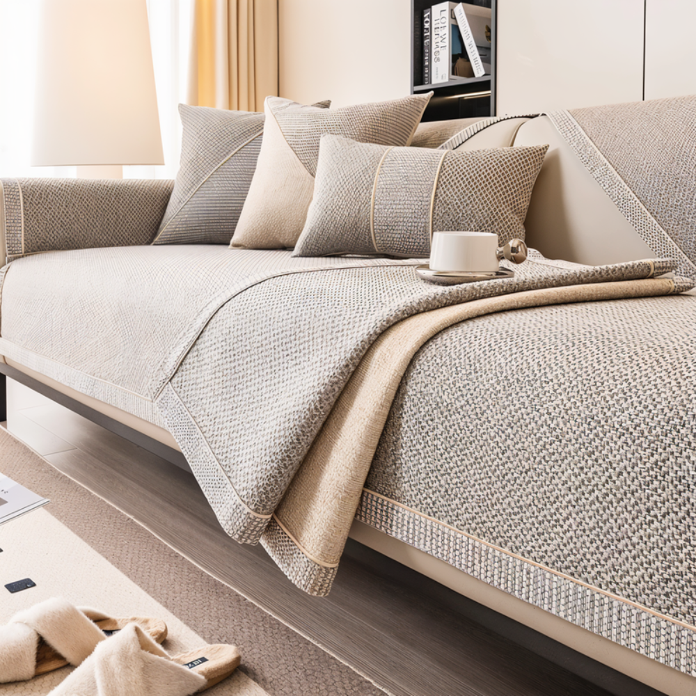 Bankhoes Antislip met Gewatteerd Oppervlak voor Bank en Fauteuil