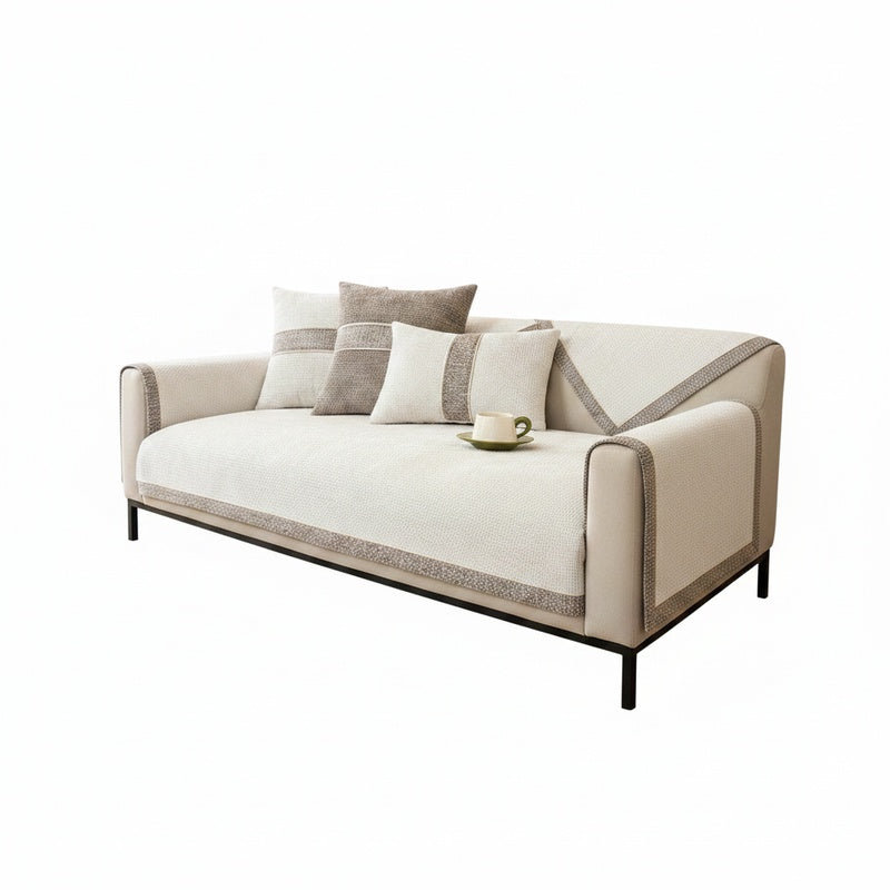 Bankhoes Antislip met Linnen Look voor Bank en Fauteuil