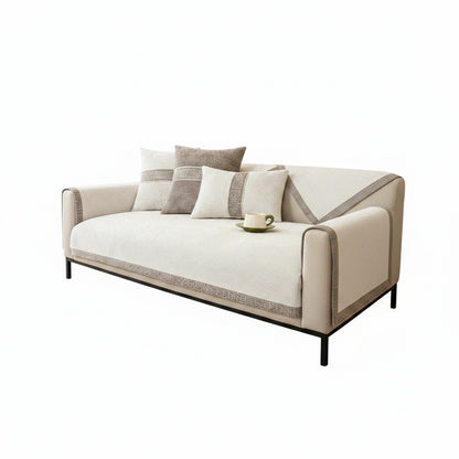 Bankhoes Antislip met Linnen Look voor Bank en Fauteuil