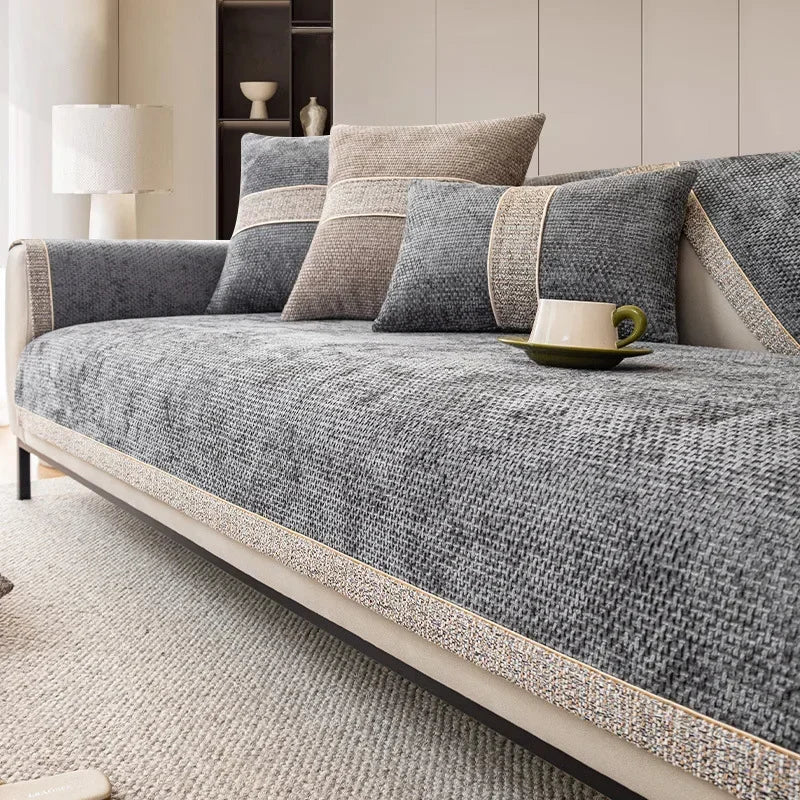Bankhoes Antislip met Linnen Look voor Bank en Fauteuil