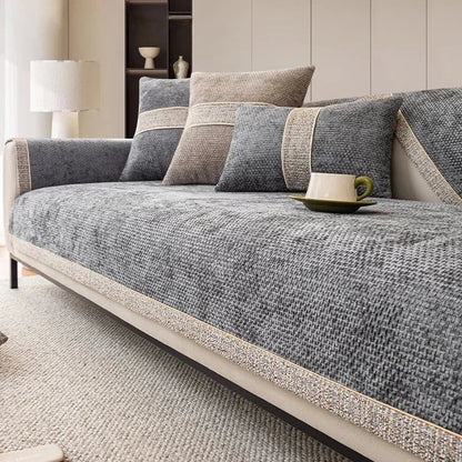 Bankhoes Antislip met Linnen Look voor Bank en Fauteuil