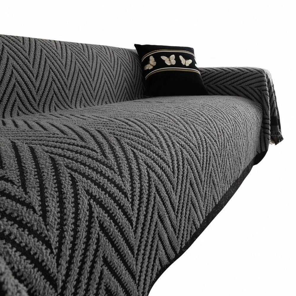 Bankhoes met Chevron Patroon en Franjes voor Bank en Loungestoel