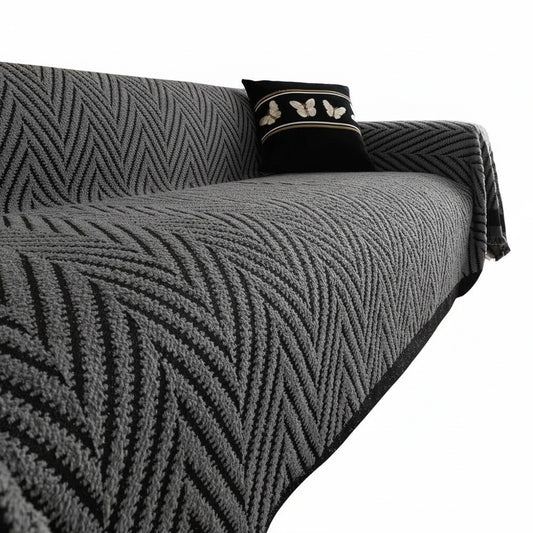 Bankhoes met Chevron Patroon en Franjes voor Bank en Loungestoel