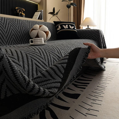 Bankhoes met Chevron Patroon en Franjes voor Bank en Loungestoel