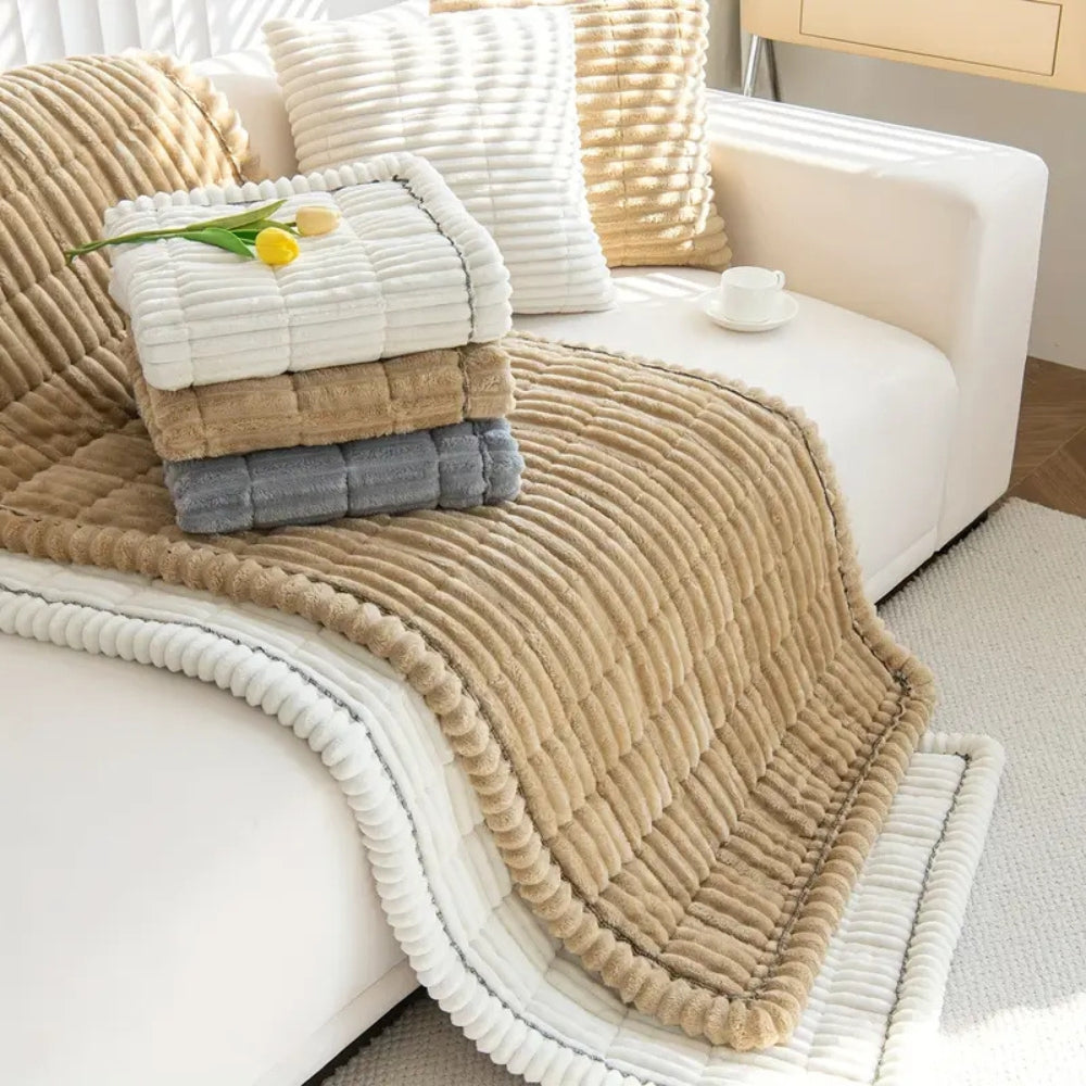Bankhoes met Geplooide Rand en Anti-Slip Onderkant voor Sofa