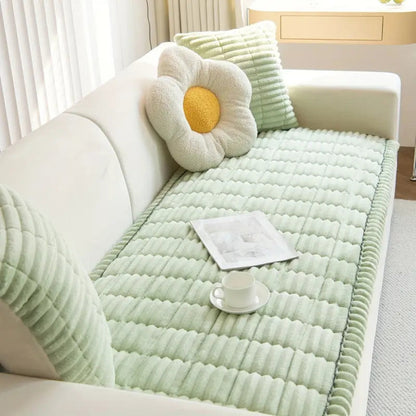Bankhoes met Geplooide Rand en Anti-Slip Onderkant voor Sofa