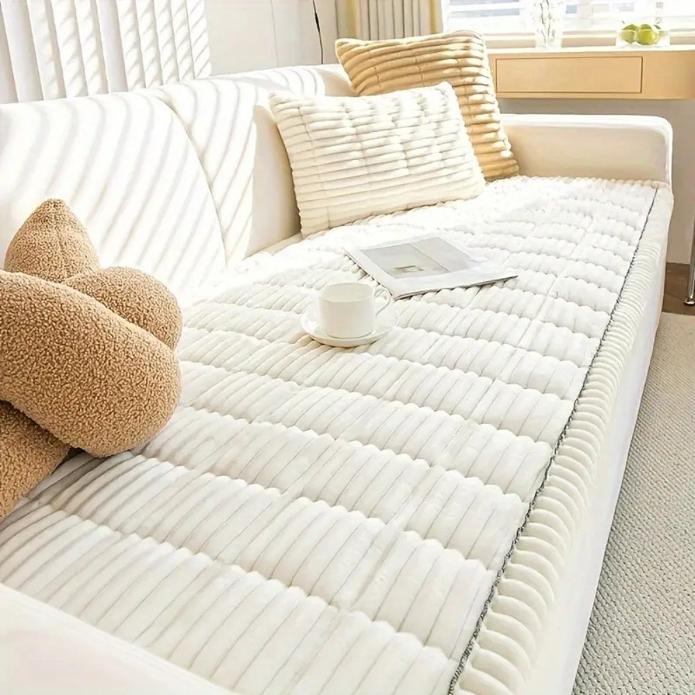 Bankhoes met Geplooide Rand en Anti-Slip Onderkant voor Sofa