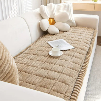 Bankhoes met Geplooide Rand en Anti-Slip Onderkant voor Sofa