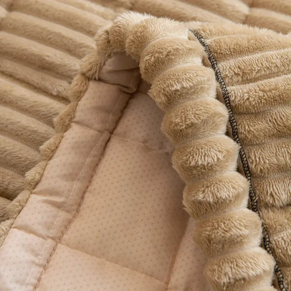 Bankhoes met Geplooide Rand en Anti-Slip Onderkant voor Sofa