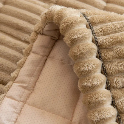 Bankhoes met Geplooide Rand en Anti-Slip Onderkant voor Sofa