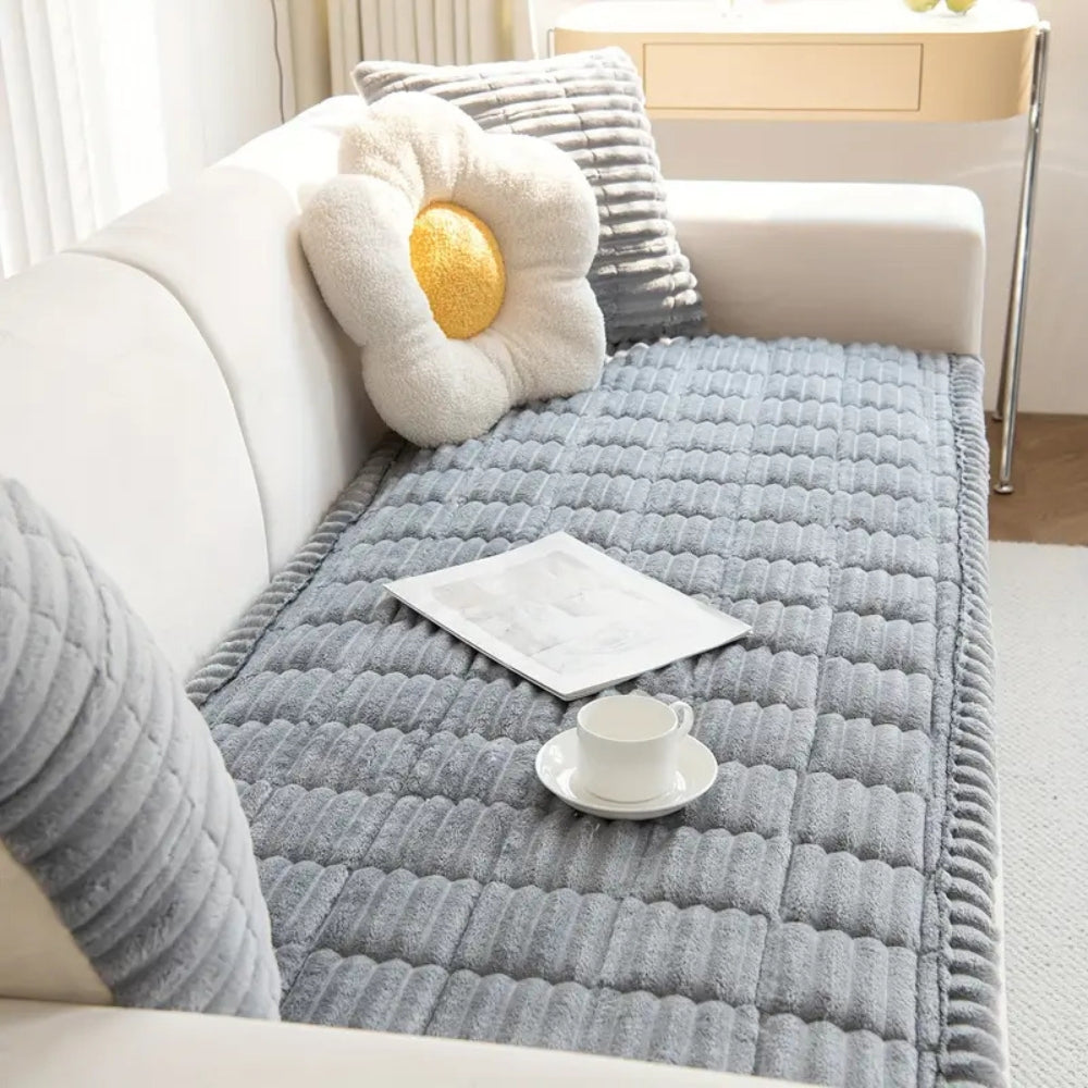 Bankhoes met Geplooide Rand en Anti-Slip Onderkant voor Sofa