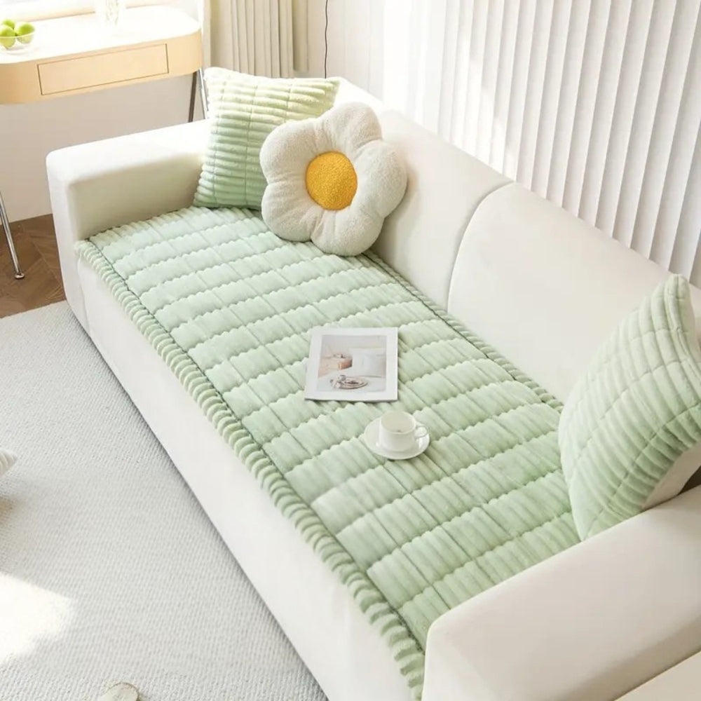 Bankhoes met Geplooide Rand en Anti-Slip Onderkant voor Sofa