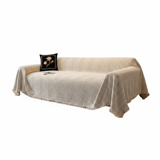 Bankhoes met Visgraatpatroon en Franjes voor Bank en Sofa
