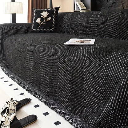 Bankhoes met Visgraatpatroon en Franjes voor Bank en Sofa