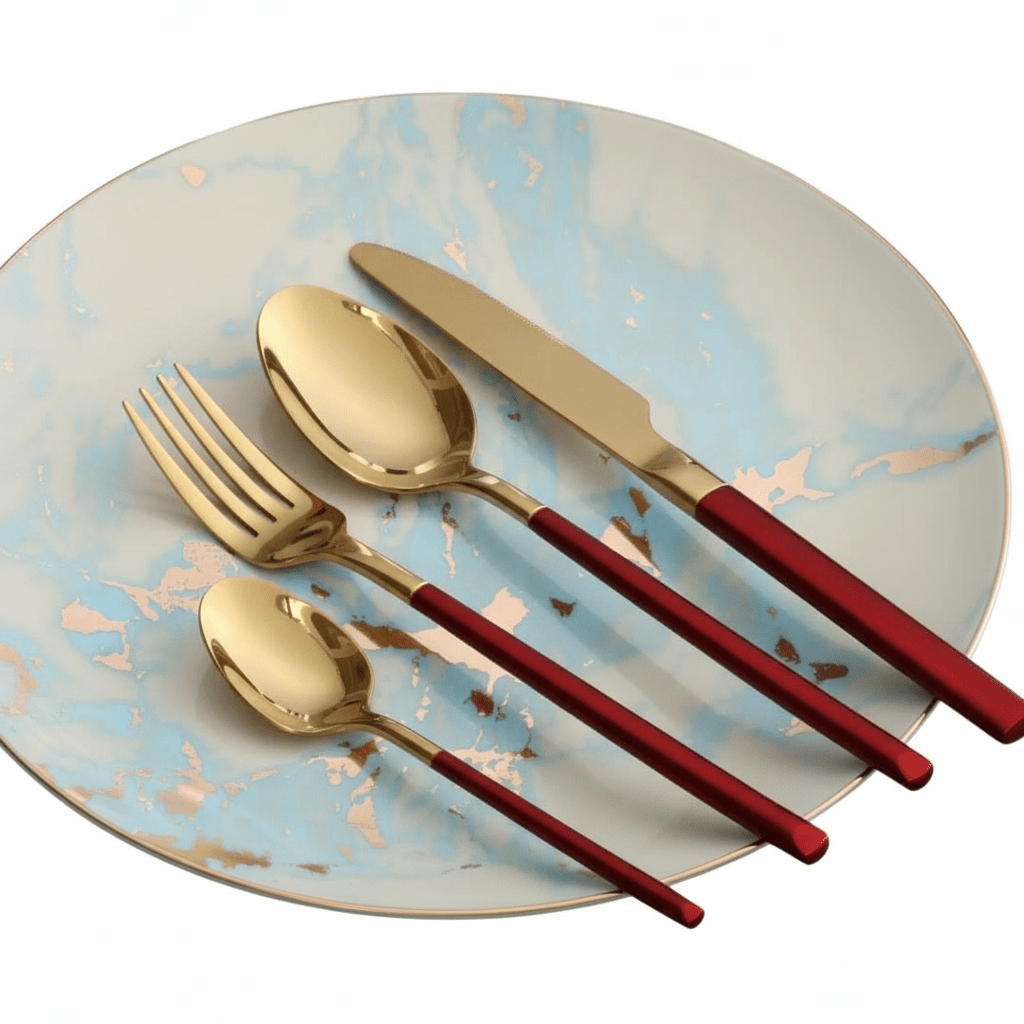 Bestekset 4-delig met Vork, Mes en Lepels in Modern Design