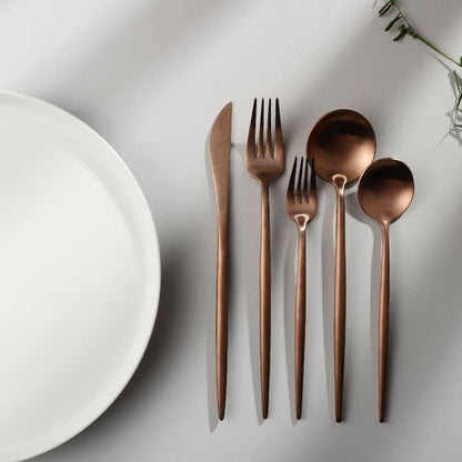 Bestekset Minimalistisch Design met Titanium Coating 20-delig