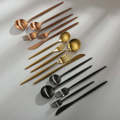 Bestekset Minimalistisch Design met Titanium Coating 20-delig
