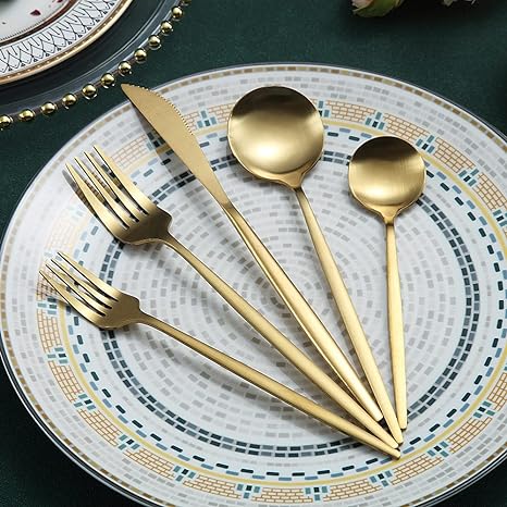 Bestekset Minimalistisch Design met Titanium Coating 20-delig