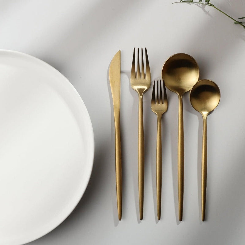 Bestekset Minimalistisch Design met Titanium Coating 20-delig