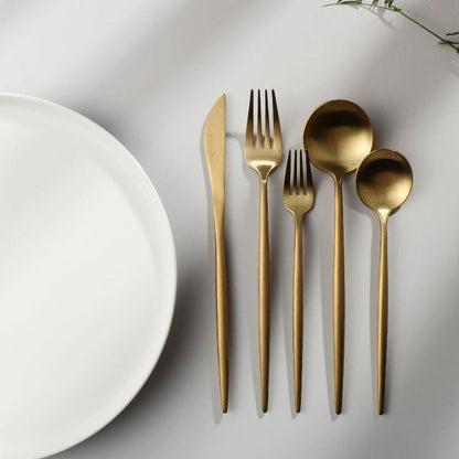 Bestekset Minimalistisch Design met Titanium Coating 20-delig