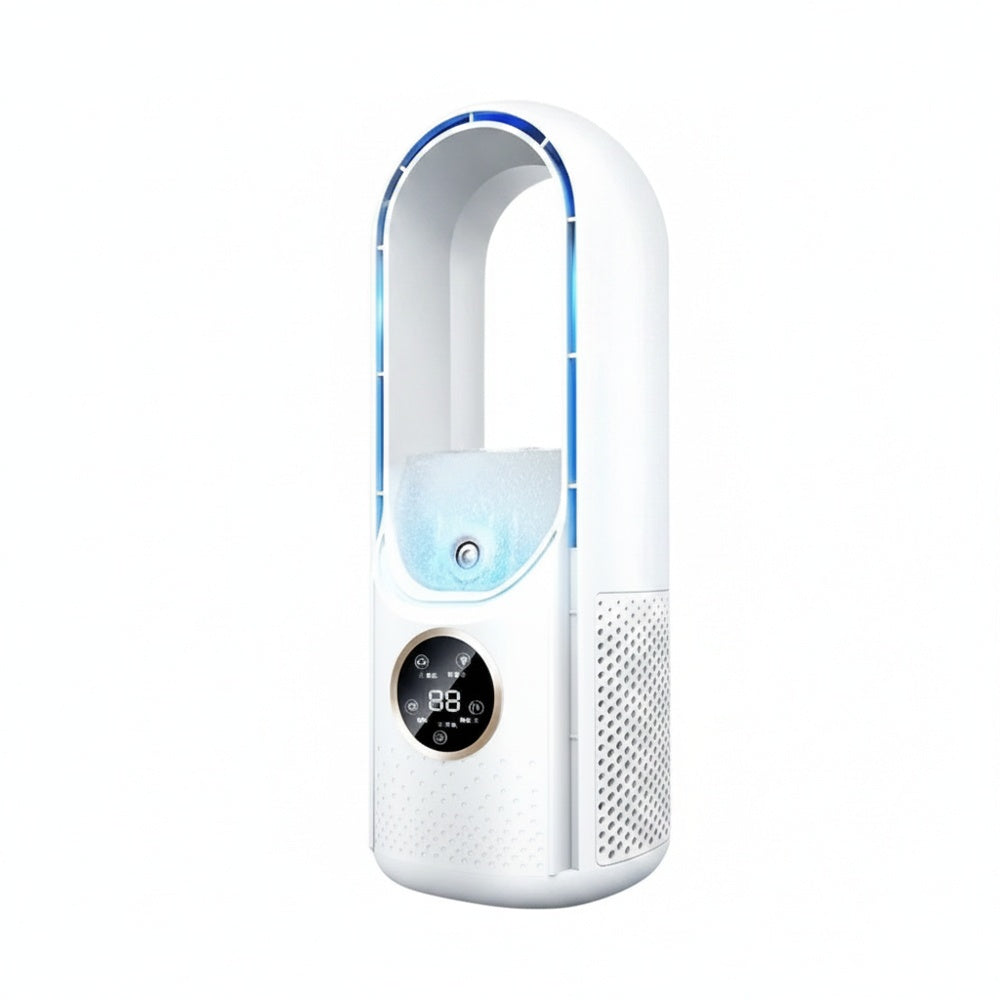 Bladeless Ventilator met Mistfunctie, Nachtlamp en 24-uurs Timer