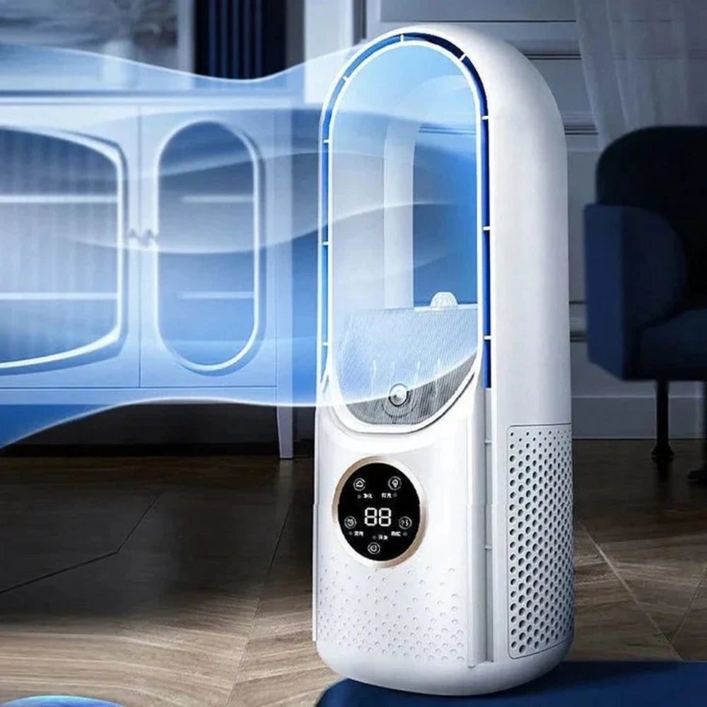 Bladeless Ventilator met Mistfunctie, Nachtlamp en 24-uurs Timer