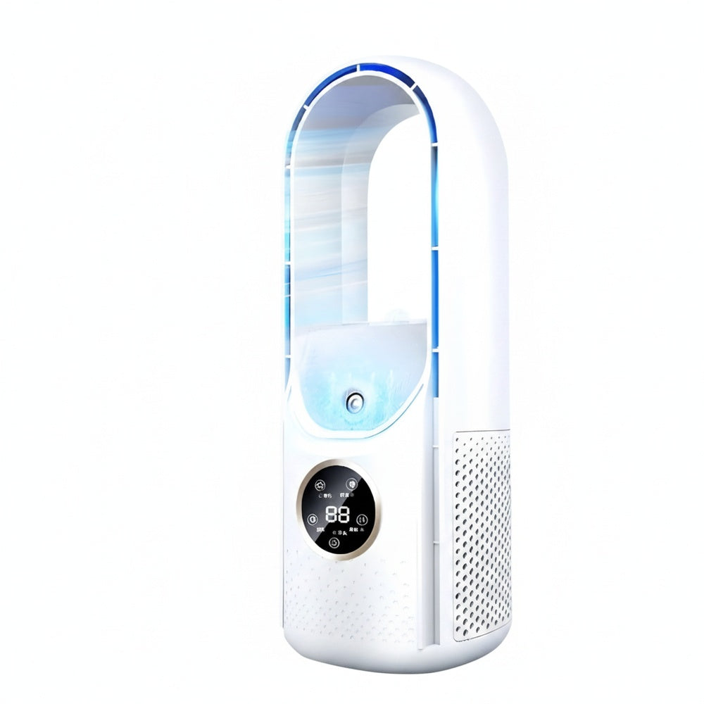 Bladloze Ventilator met Luchtbevochtiger en LED-Display