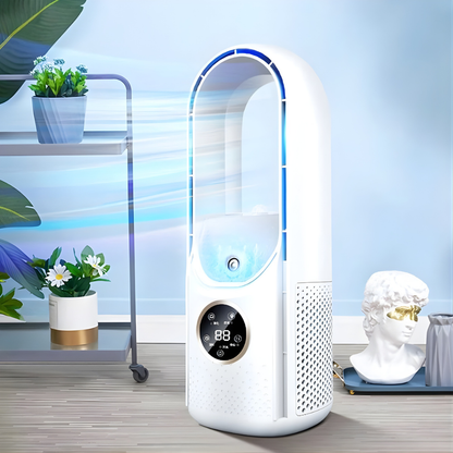 Bladloze Ventilator met Luchtbevochtiger en LED-Display