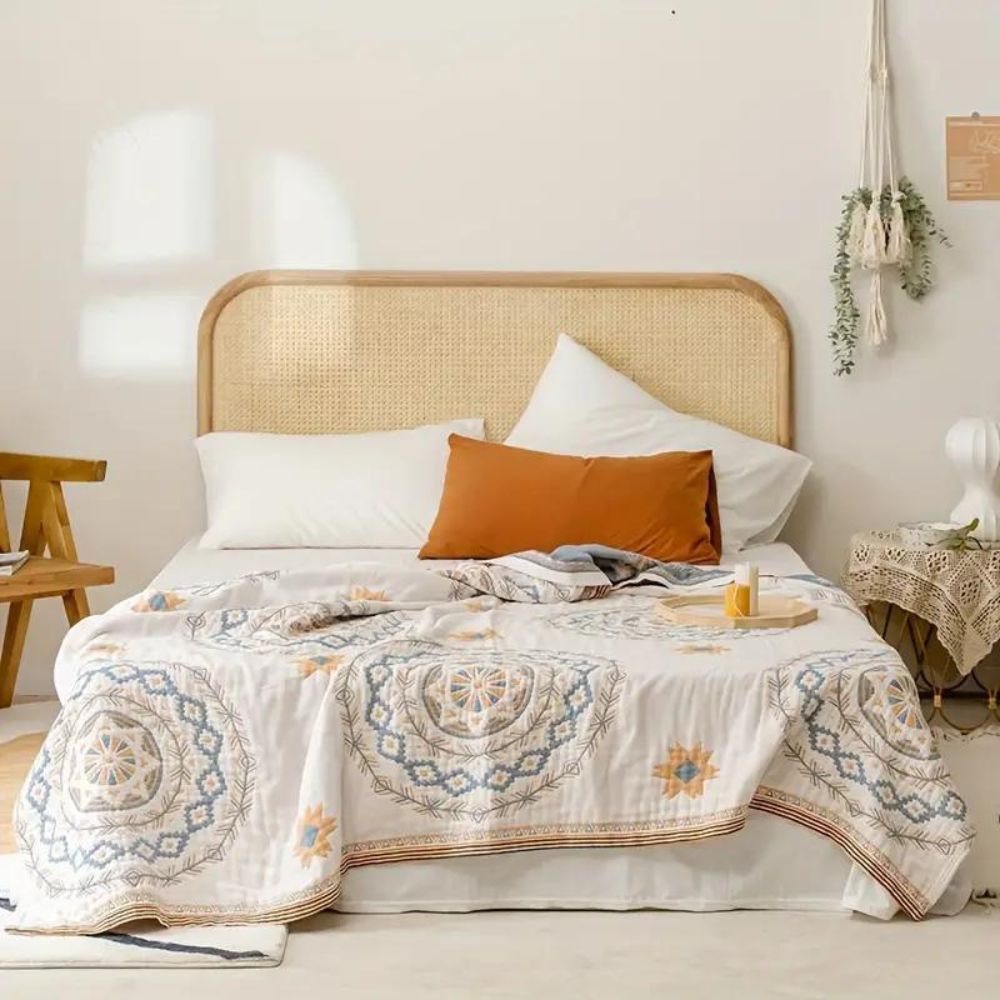Boho Plaid met Mandala Patroon voor op Bed en Bank