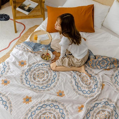 Boho Plaid met Mandala Patroon voor op Bed en Bank