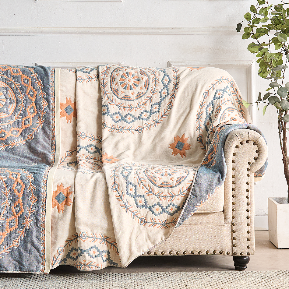Boho Plaid met Mandala Patroon voor op Bed en Bank
