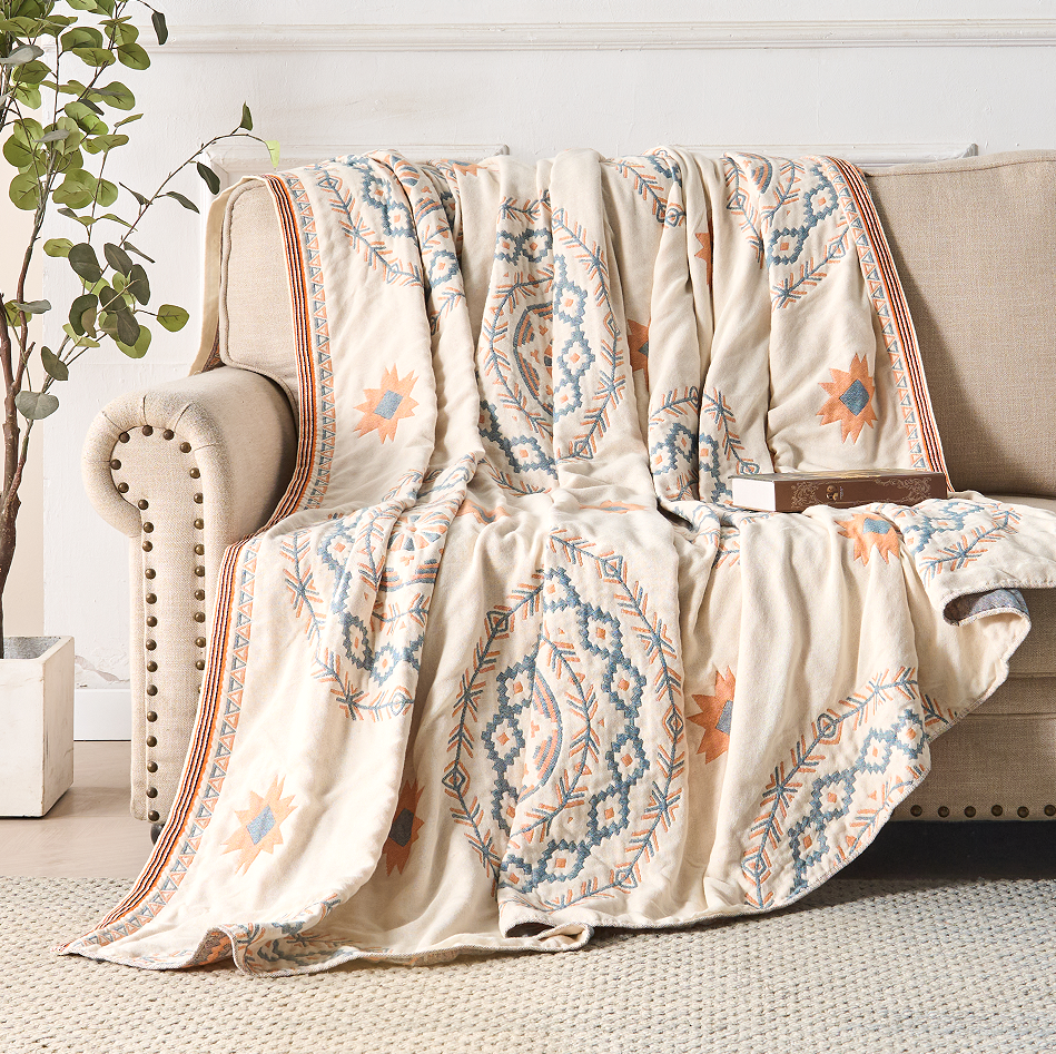 Boho Plaid met Mandala Patroon voor op Bed en Bank