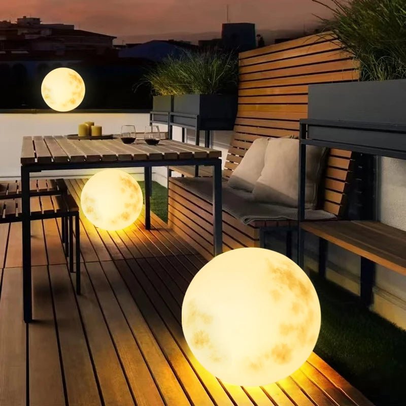 Buitenlamp Maanbol Tuin Decoratief Rond LED Oplaadbaar via USB