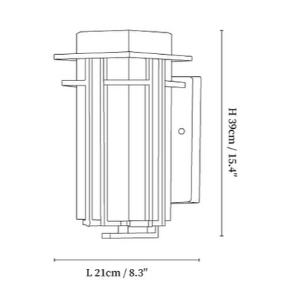 Buitenlamp Modern met Frosted Glas Kap en Metalen Rasterframe voor Muur