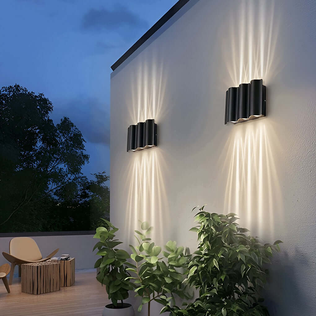 Buitenlamp Modern met Up Down LED en Golfvorm voor Gevel en Balkon