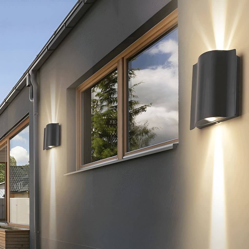 Buitenlamp Modern met Up Down LED en Golfvorm voor Gevel en Balkon