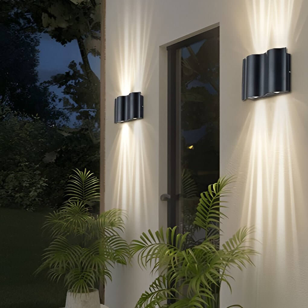 Buitenlamp Modern met Up Down LED en Golfvorm voor Gevel en Balkon