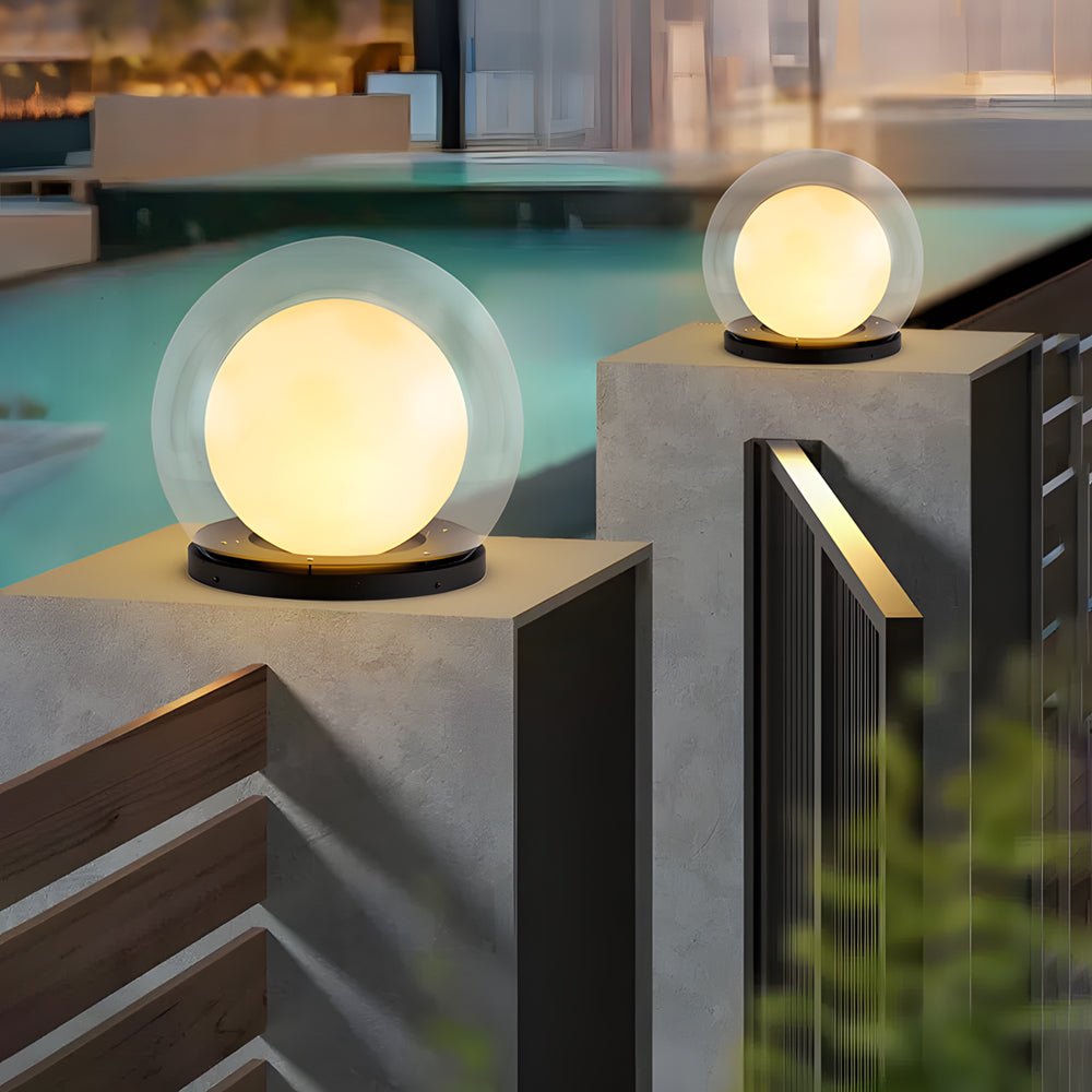 Buitenlamp Paal en Hek Globelamp Modernmet E27 Fitting en IP65 voor Tuin en Terras