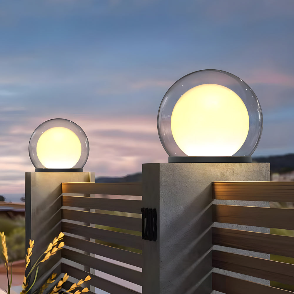 Buitenlamp Paal en Hek Globelamp Modernmet E27 Fitting en IP65 voor Tuin en Terras