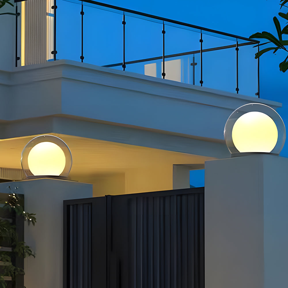 Buitenlamp Paal en Hek Globelamp Modernmet E27 Fitting en IP65 voor Tuin en Terras