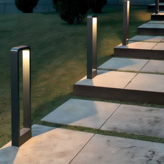 Buitenlamp Paal Tuin Modern LED met Rechthoekige Sokkel