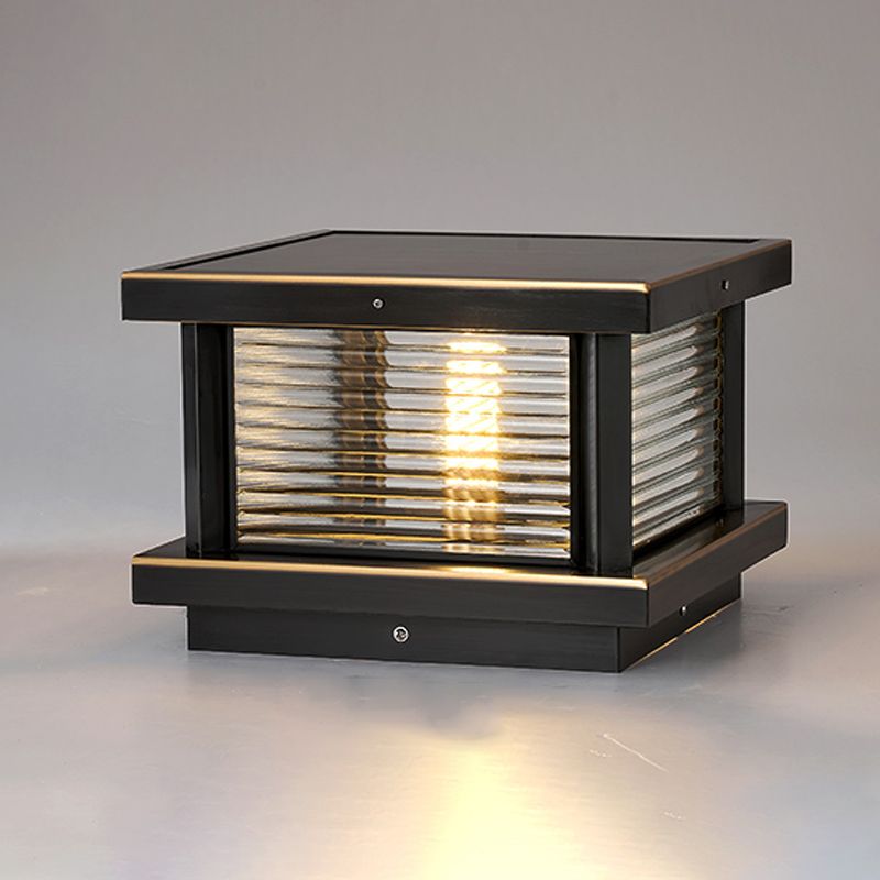 Buitenlamp Pilaar Klassiek met Geribbeld Glas en E27 Fitting voor Tuin en Oprit