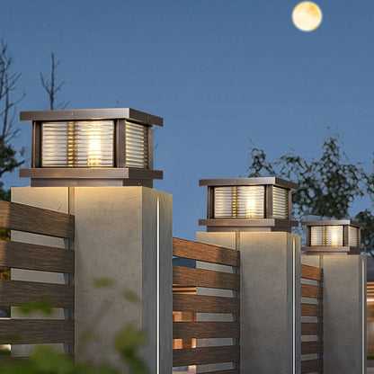 Buitenlamp Pilaar Klassiek met Geribbeld Glas en E27 Fitting voor Tuin en Oprit