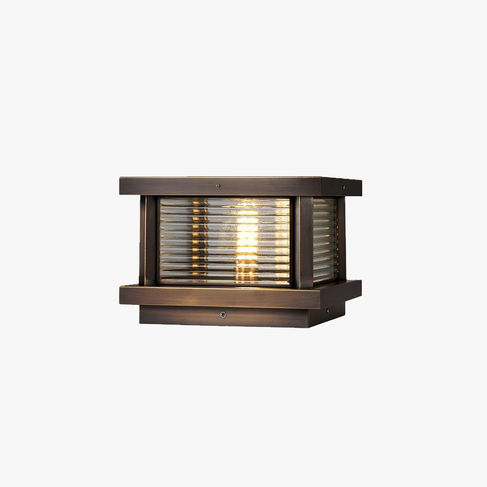 Buitenlamp Pilaar Klassiek met Geribbeld Glas en E27 Fitting voor Tuin en Oprit