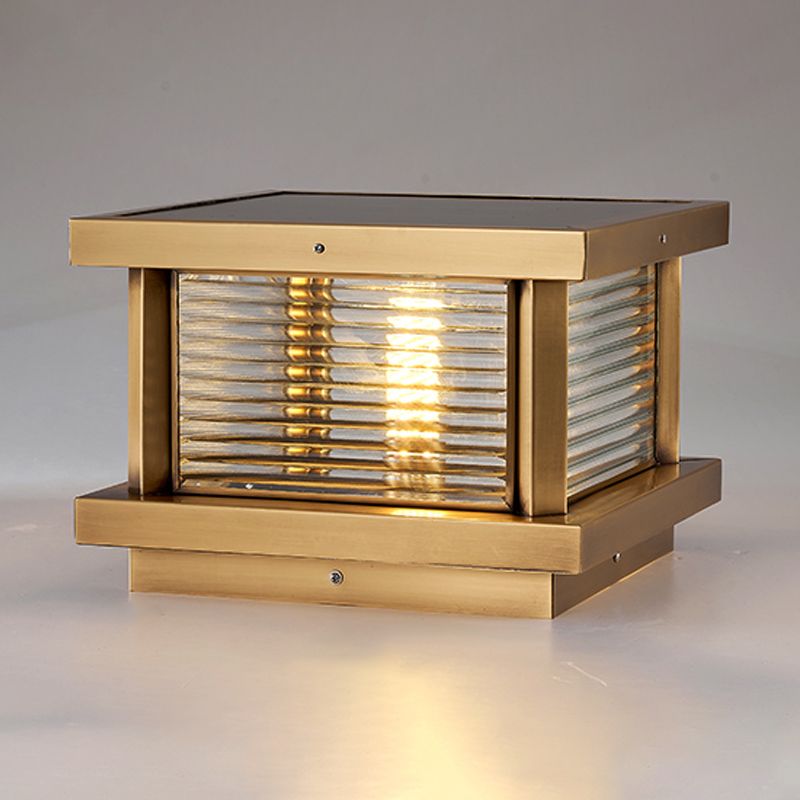 Buitenlamp Pilaar Klassiek met Geribbeld Glas en E27 Fitting voor Tuin en Oprit