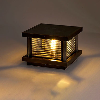 Buitenlamp Pilaar Klassiek met Geribbeld Glas en E27 Fitting voor Tuin en Oprit