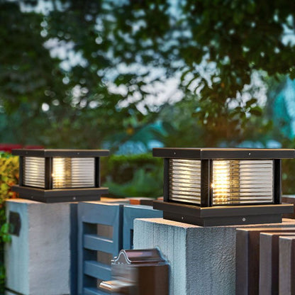 Buitenlamp Pilaar Klassiek met Geribbeld Glas en E27 Fitting voor Tuin en Oprit