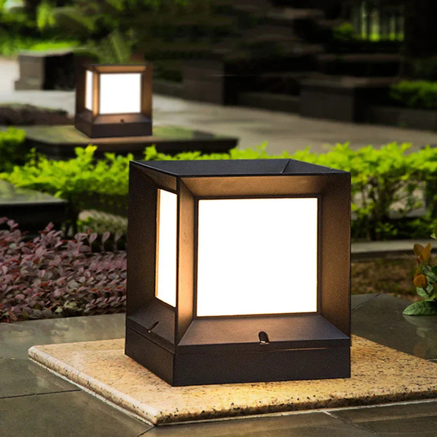 Buitenlamp Sokkel Minimalistisch met Kubusvorm en E27 Fitting