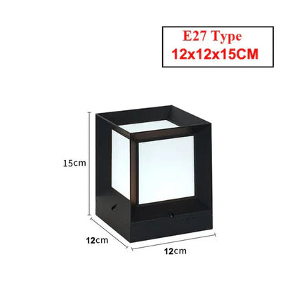 Buitenlamp Sokkel Minimalistisch met Kubusvorm en E27 Fitting