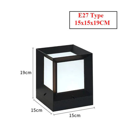 Buitenlamp Sokkel Minimalistisch met Kubusvorm en E27 Fitting